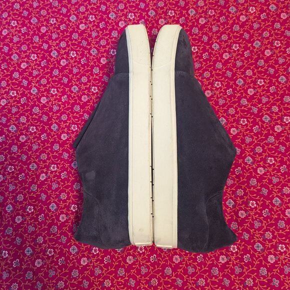 Vince Cantara Suede Sneakers Slip On Normcore Preppy Navy Blue Shoes Leather - Picture 4 of 9